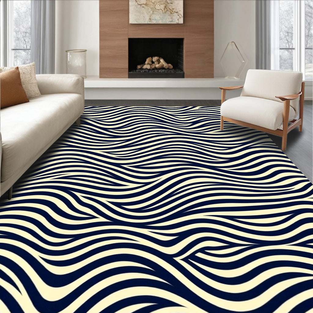 Striped Wave Pattern Design Rug