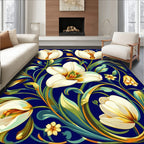 Bold Floral Art Nouveau Tulips Rug