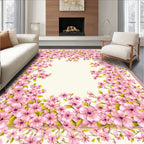 Pink Blossom Vine Border Rug