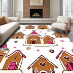 Sweet Gingerbread Houses Winter Wonderland Rug