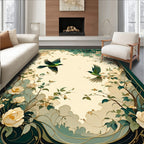 Elegant Floral Birds Art Nouveau Rug