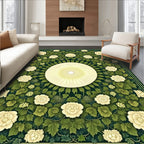 Cream Floral Garden Vines Rug