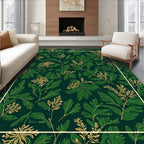 Emerald Green Botanical Vine Garland Rug
