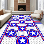 Red White Blue Star Chain Rug