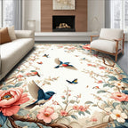 Birds and Blossoms Floral Garden Rug