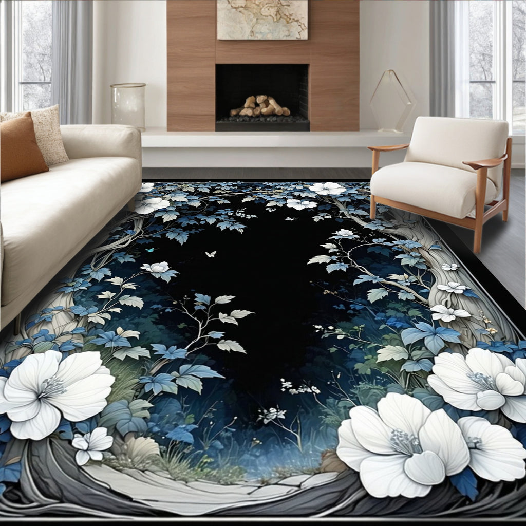 Whimsical Floral Woodland Charm Rug