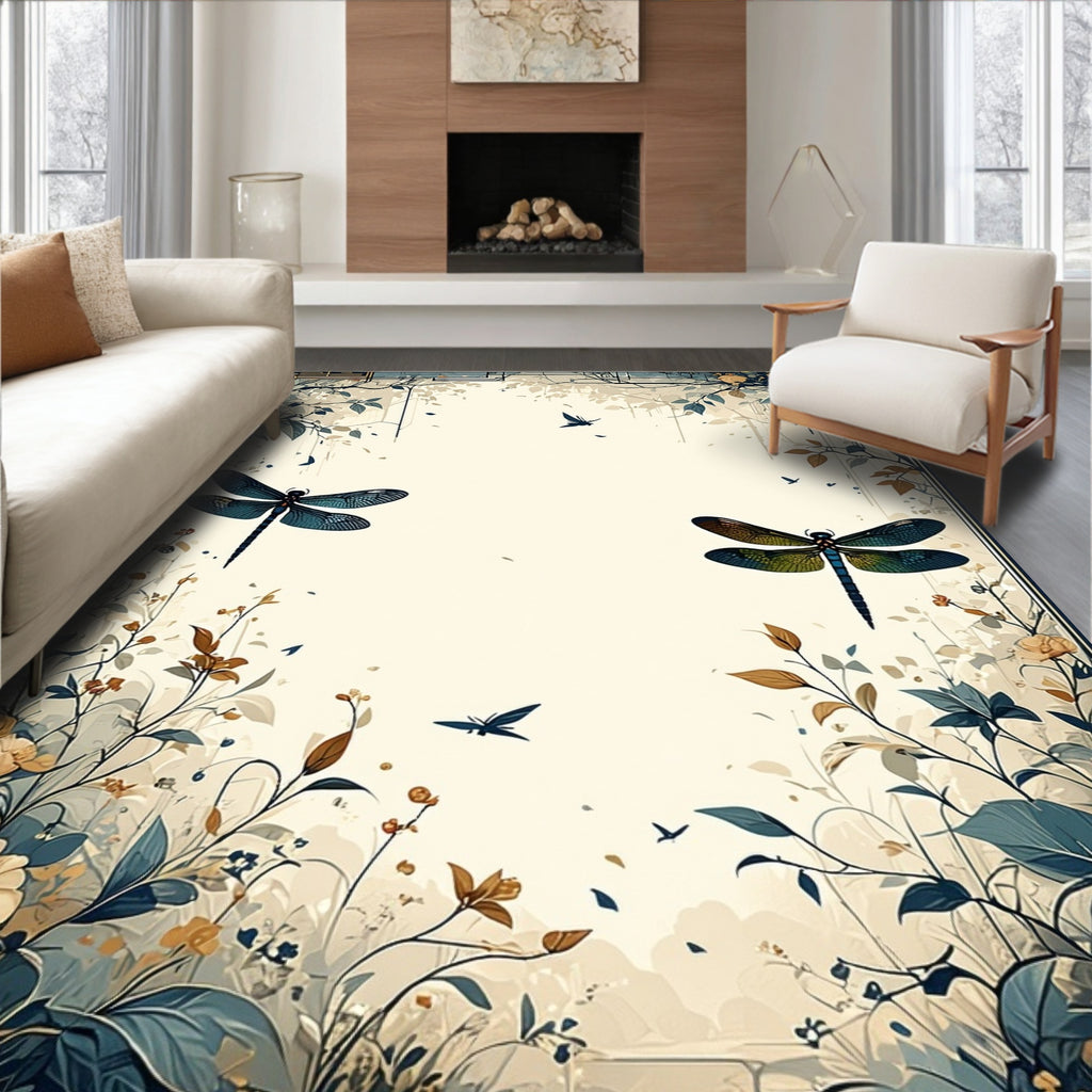Dragonfly Garden In Full Bloom Rug