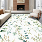 Watercolor Botanical Branch Pattern Rug