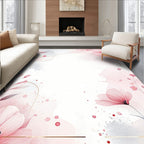 Soft Pink Floral Watercolor Design Rug