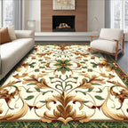Ornate Floral Scrollwork Design Rug