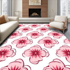 Pink Cherry Blossom Pattern Rug