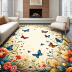 Enchanting Butterfly Floral Nature Rug