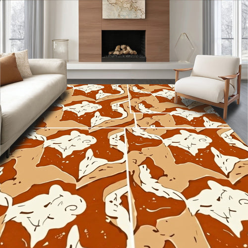 Abstract Clay Organic Flow Rug