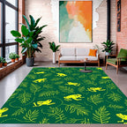 Yellow Frog Leaf Pattern Design Rug