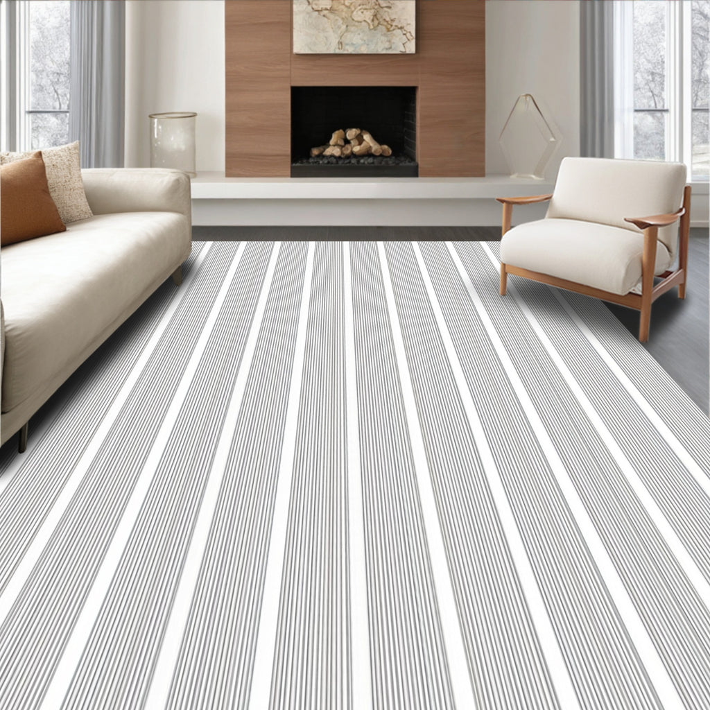 Simple Vertical Line Pattern Rug