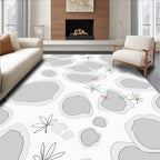 Organic Grey White Nature Pattern Rug