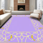 Whimsical Gold Vine Pattern Rug
