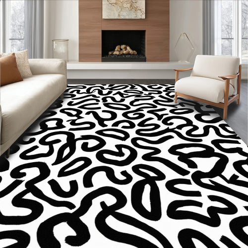 Abstract Brushstroke Organic Pattern Rug