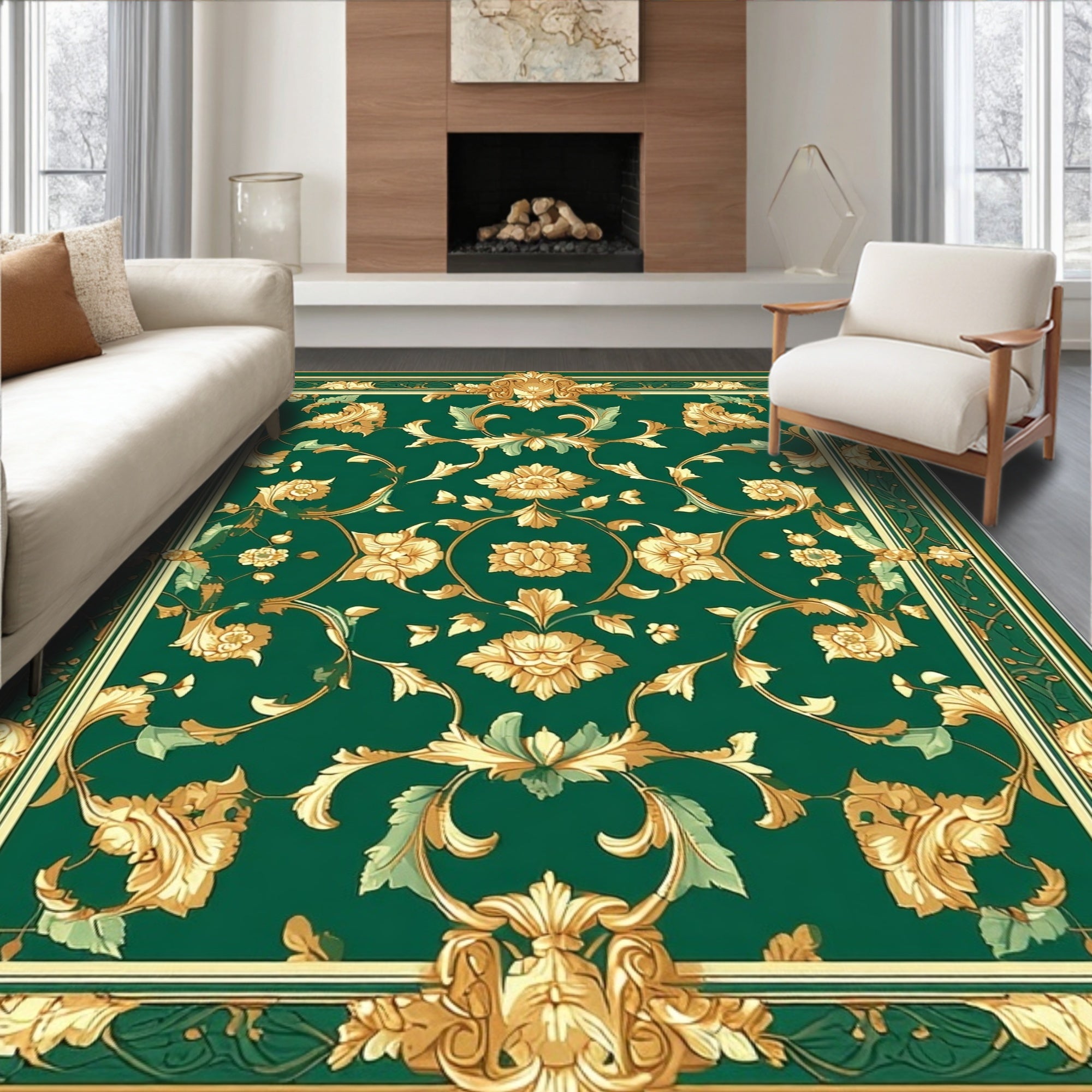 Ornate Floral Swirls Classic Rug
