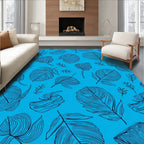 Feather Pattern Line Art Rug