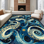 Whimsical Octopus Celestial Pattern Rug