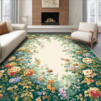Abundant Floral Garden Vines Pattern Rug
