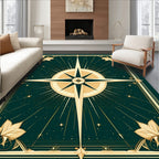 Golden Starburst Galactic Night Rug
