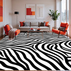Bold Black White Zebra Stripes Rug