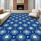 White Starburst Geometric Repeating Medallion Rug