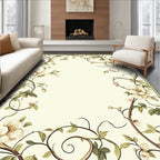 Botanical Vines With Cream Flowers Rug