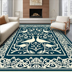 Classic Bird Floral Motif Rug