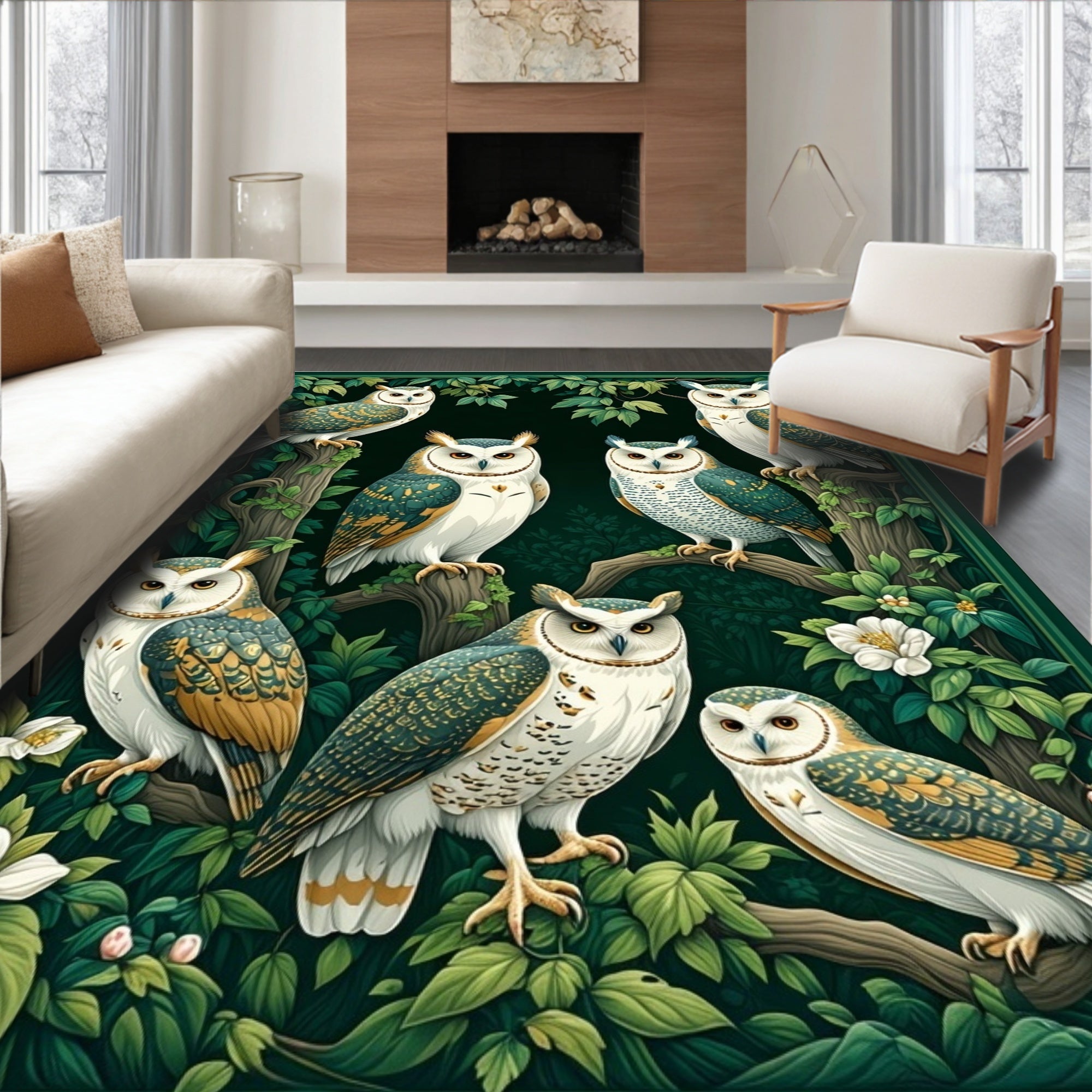 Enchanted Forest Owl Collection Rug