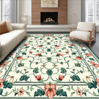 Vintage Floral Vine Scroll Pattern Rug