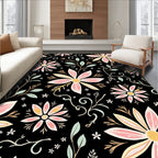 Floral Branches And Petals Pattern Rug