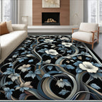 Art Nouveau Floral Swirls Design Rug