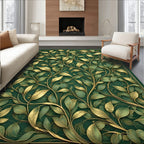 Golden Leaf Vine Pattern Rug