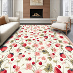 Strawberry Garden Floral Pattern Rug
