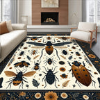 Vintage Insect Floral Detailed Pattern Rug
