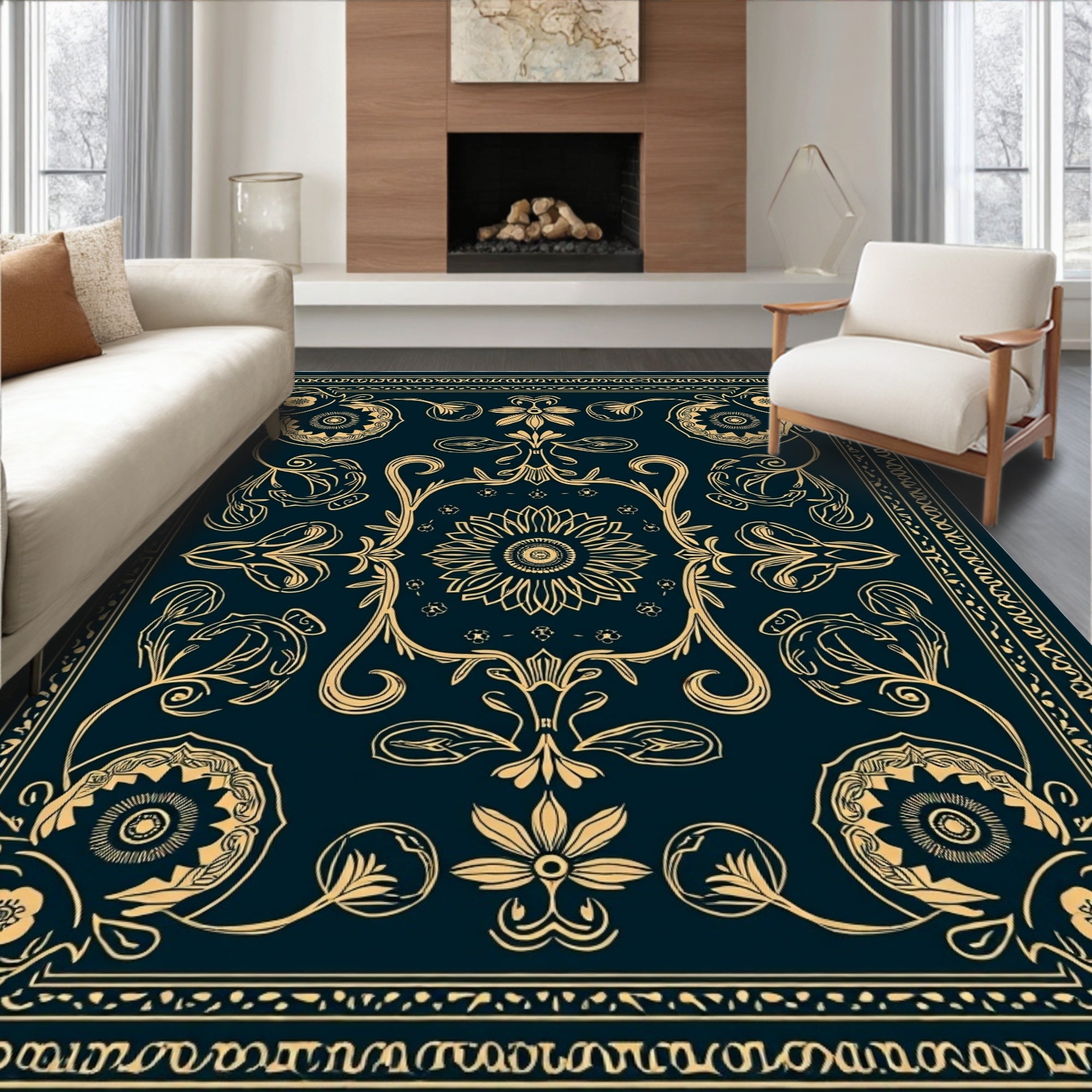 Vintage Floral Medallion Ornament Rug