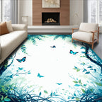 Enchanted Forest Butterfly Pattern Rug
