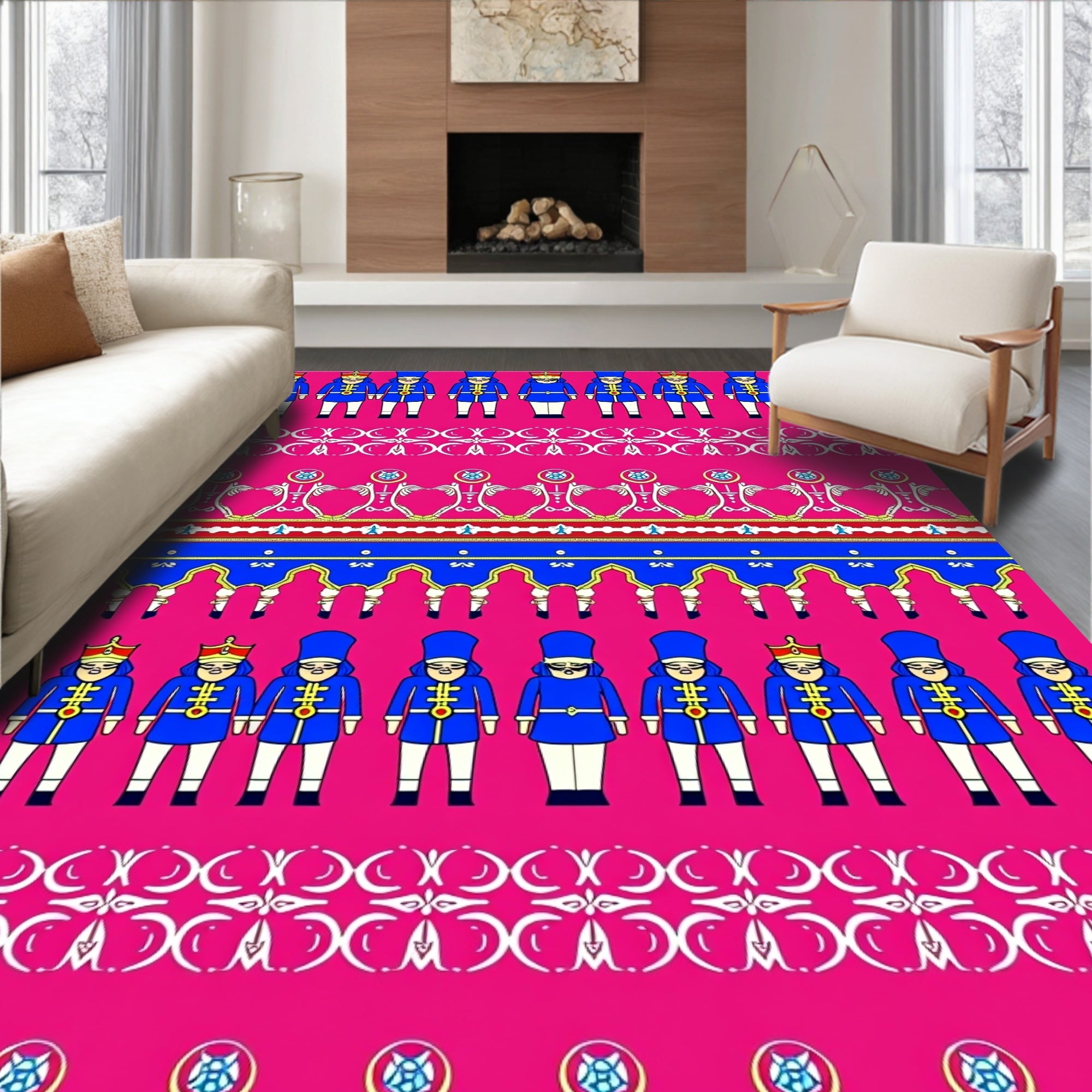 Royal Guard Pink And Blue Repeat Rug