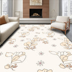 Delicate Floral Outline Pattern Design Rug