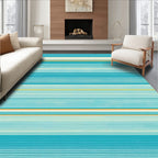 Coastal Blue Stripe Design Rug