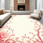 Pink Floral Branches Delightful Pattern Rug
