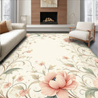 Vintage Floral Swirl Dusty Rose Design Rug