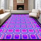 Synthwave Geometric Eyes Pattern Rug