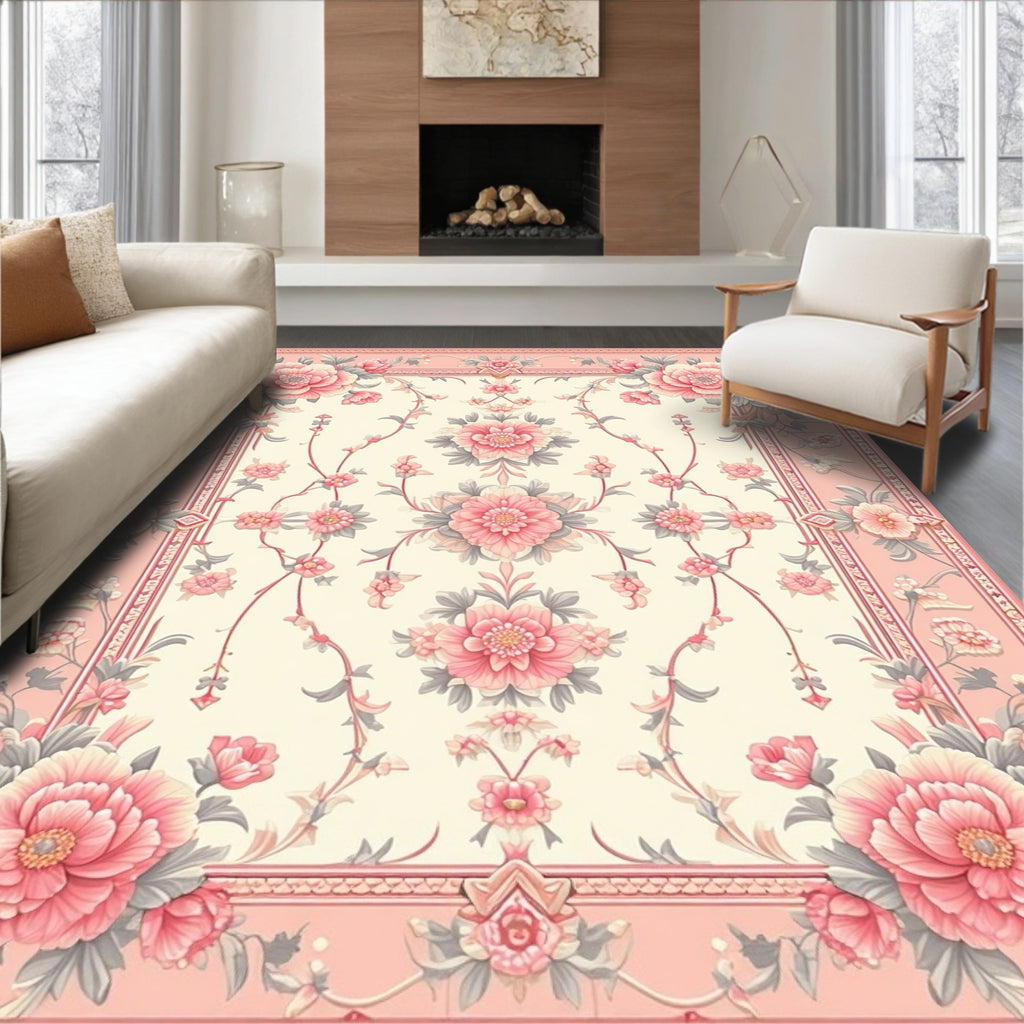 Vintage Floral Botanical Garden Rug