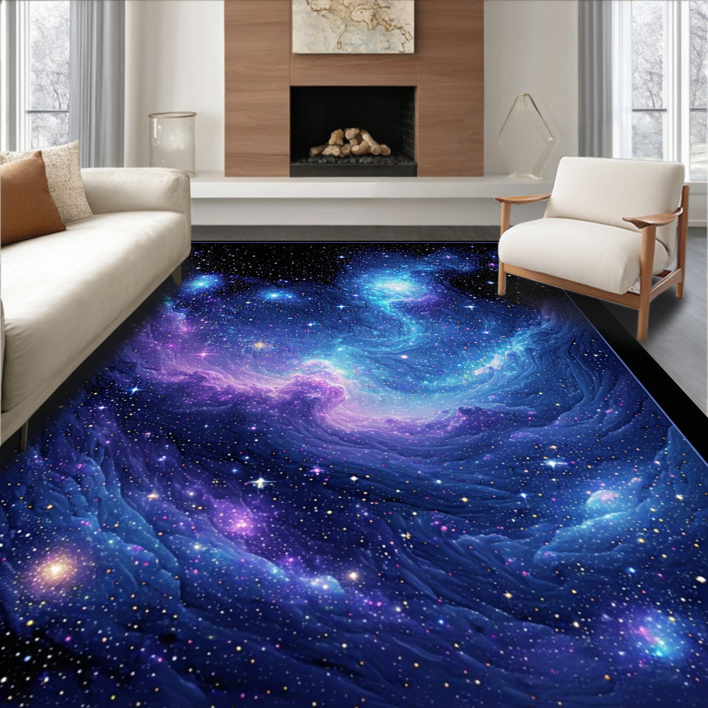 Cosmic Nebula With Starry Sky Rug