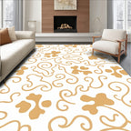 Golden Swirl Organic Abstract Rug
