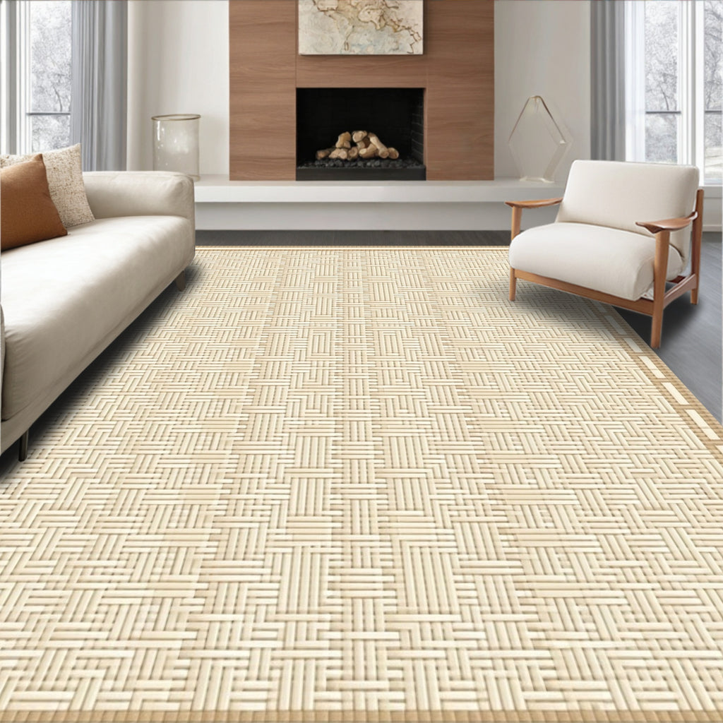 Woven Geometric Texture Design Rug